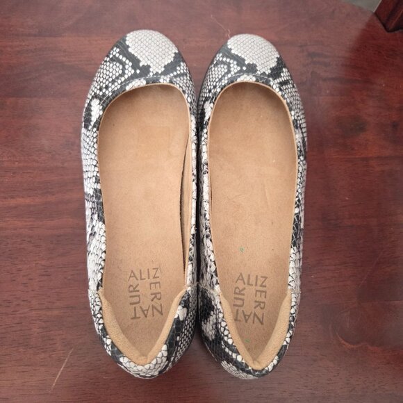 Naturalizer US Womens Size 9 Flexy Snake Print Ballet Flats Leather Upper - Picture 6 of 10